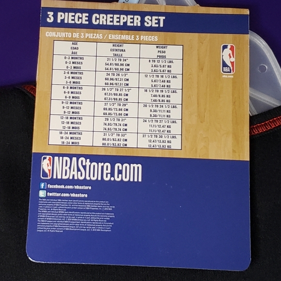 NBA Toronto Raptors Infant 3-piece Creeper Set 3-6 mths - Picture 8 of 9